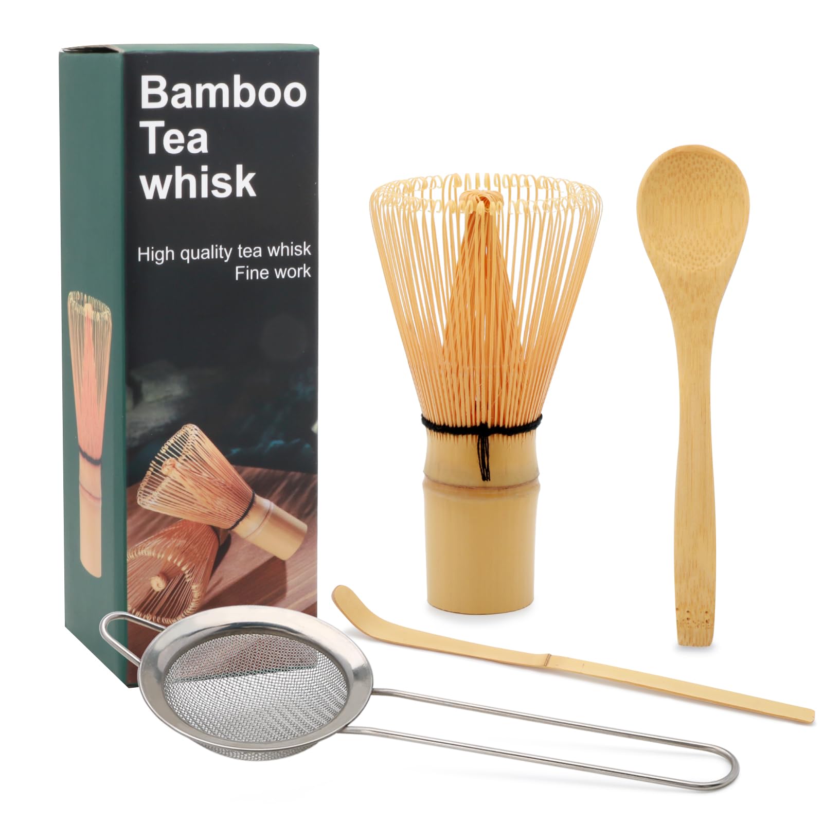 The Matcha Ritual Kit — 4-Piece Bamboo Whisk Set